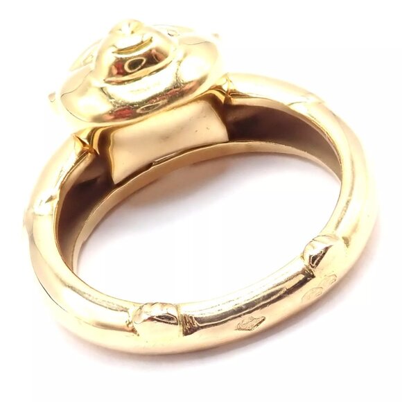 Authentic! Van Cleef & Arpels 18k Yellow Gold Teddy Bear Band Ring Pendant - Picture 8 of 11